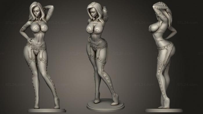 Статуэтки девушки (Вампир, STKGL_1641) 3D модель для ЧПУ станка